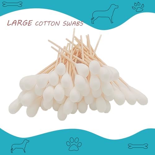 6 Inch Long Large Cotton Swabs,200pcs Large Cotton Buds with Bamboo Handle,Extra Large Tip Cotton Swabs ,Professional Big Cotton Swabs，Dogs Ears Large Cotton Swabs - Image 6