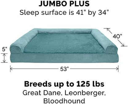 Furhaven Replacement Dog Bed Cover Plush & Suede Sofa-Style, Machine Washable - Deep Pool, Jumbo Plus (XX-Large) - Image 3