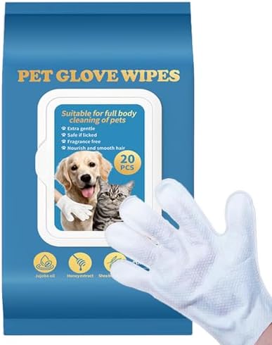 20 Pcs Dog Glove Wipes for Paws, Butt, Ears & Eyes - Pet Cleaning Wipes by Unknown