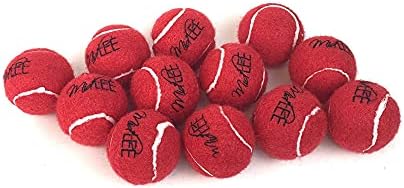 Midlee MINI Dog Tennis Balls, Red, 1.5" 12-Pack- Fetch Ball Laucher Pet Small Tennis Balls by MidleeDesigns
