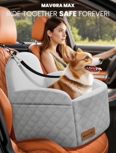 Dog Car Seat Booster for Small/Medium Dog up to 35lbs, Pure Grey - Image 2