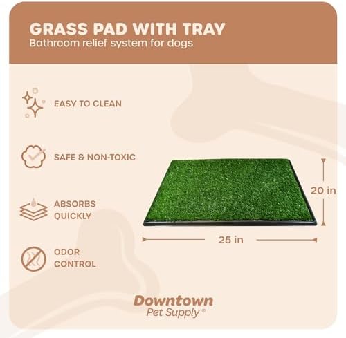 Downtown Pet Supply Dog Grass Pad with Tray, 20 x 25 - Outdoor and Indoor Potty System for Dogs with Replaceable Synthetic Grass Pee Turf - Portable and Waterproof Turf Dog Potty - Image 2