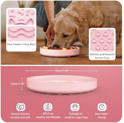 Slow Feeder Dog Bowl with Non-Slip Base, Silicone Puzzle Dog Food Bowl with Unique Design, Slow Feeding Bowl for All Types of Dogs Cats, Interactive Slow Eating, Anti-Choking - Image 5