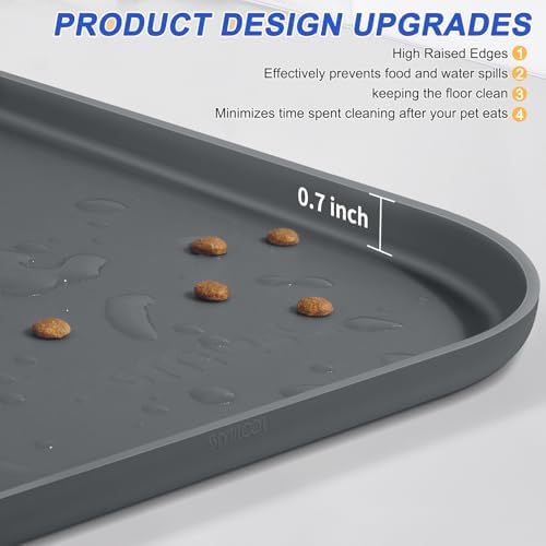 SMILOOL Waterproof Silicone Pet Food Mat with Raised Edge for Dog & Cat - Image 4