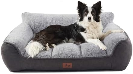 XL Extra Thick Orthopedic Bolster Dog Bed for Large Dogs by WARMREST