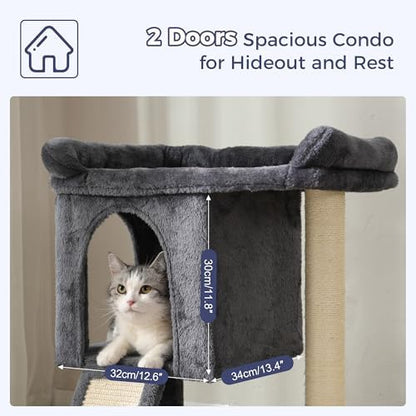 Cat Tree with Large Top Bed 28”Cat Tower with Scratching Post - Image 4