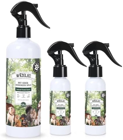 Pet Odor Deodorizer Spray,16.9 Fl Oz & Two 3.4 Fl Oz Mini Bottles - Dog Deodorizing Spray Natural Forest Scent Pet Odor Neutralizer for Smelly Dogs for Home Pets Potty Furniture by Unknown