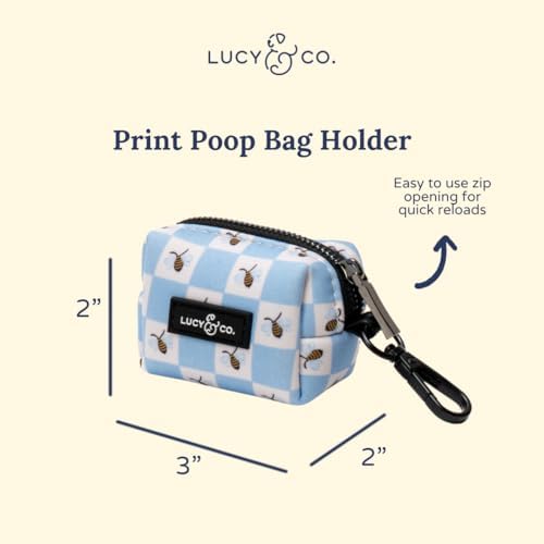 Lucy & Co. Bumbling Around Dog Poop Bag Holder and Dispenser, Clips to Leash, Water-Repellent Neoprene, Includes Refill Roll - Image 2