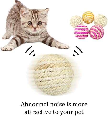 WishLotus Cat Sisal Ball 5 Packs, 4.5CM Assorted Colored Sisal Balls for Cats to Scratch, Pat, Bite or Chase, Interactive Cat Toys for Indoors Cats Random Color(4.5cm 5pcs) - Image 6