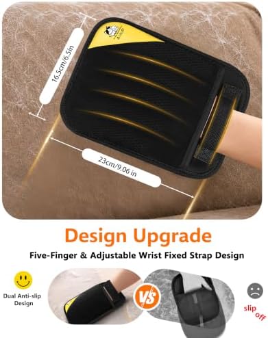 Pet Hair Removal Glove for Cats & Dogs, 3-in-1 Double-Sided Five-Finger Electrostatic Pet Hair Glove, Deshedding Brush & Massage Mitt, Magic Brush Pet Hair Remover Tool for Laundry, Couch, Carpet - Image 3