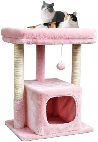 SYANDLVY Pink Cat Tree for Indoor Cats Large Adult, 27" Activity Tower by SYANDLVY