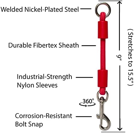BUNGEE DOG LEASH EXTENSION – Patented Shock Absorber Attachment Protects You and Your Dogs – Works with ANY Leash & Collar or Harness – a MUST for Retractable Leashes – PICK SIZE/COLOR BELOW - Image 4