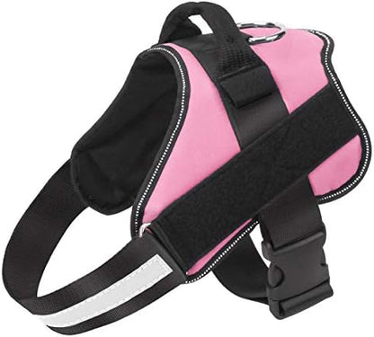 Dog Harness, No-Pull Reflective Dog Vest, Breathable Adjustable Pet Harness with Handle for Outdoor Walking - No More Pulling, Tugging or Choking (Pink, M) by Bolux
