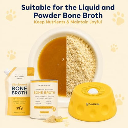 Slow Feeder Dog Bowl with Interactive Roll Ball, Anti-Slip Dog Lick Bowl for Liquid Treats, Bone Broth & Yogurt, Anxiety Relief Boredom Puzzle Feeder for Small Large Dogs - Image 4