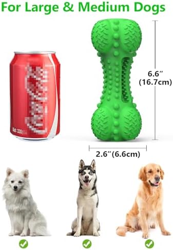 SCHITEC Squeaky Dog Chew Toy for Aggressive Chewers Large Breed, Tough Interactive Teething Rubber Bone for Big Medium Dogs - Image 6