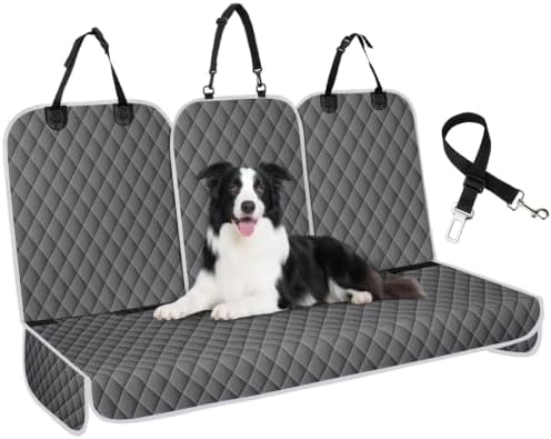 Dog Car Seat Cover for Back Seat, Fits Cars/SUVs/Trucks, M-Charcoal Grey by NECKORY