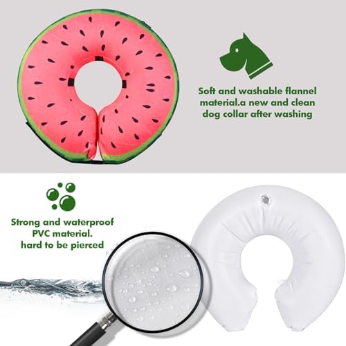 Inflatable Dog Cone Collar for After Surgery, Soft Adjustable Blow up Donut E-Collar for Small Medium Large Dog and Cats - Image 6