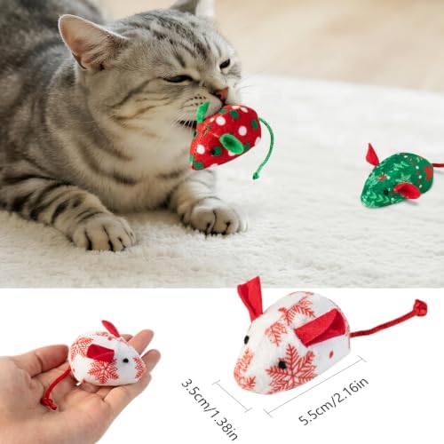Catnip Mouse Toys for Cats,5 Pack Plush Mice Toys for Indoor Cats - Image 2