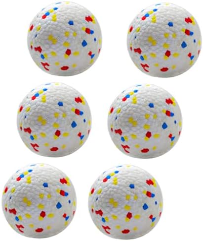 MEKAPLE Dog Balls 2.5 Inch, Indestructible Dogs Tennis Balls 6 Pack for Aggressive Chewers, Durable Bouncy Floating Interactive Dog Toys for Large and Medium Dogs, Packed in Mesh Bag (ETPU Material) by Unknown
