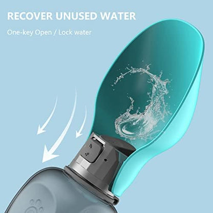 Kalimdor Dog Water Bottle, Leak Proof Portable Puppy Water Dispenser with Drinking Feeder for Pets Outdoor Walking, Hiking, Travel, Food Grade Plastic (27oz Blue) - Image 5