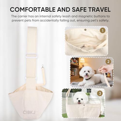 Small Dog Carrier Sling,Dog Slings for Small Dogs,Cat Slings Adjustable - Image 5