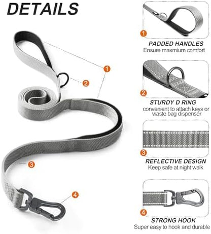 Twoear 6FT 1IN Heavy Duty Dog Leash for Large Dogs with 2 Padded Handles - Image 2