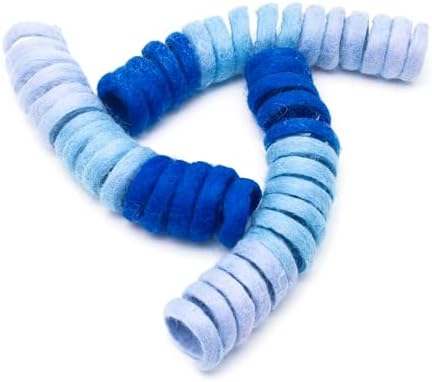Glaciart One Felt Spring Cat Toy – 3 Pcs Soft Fuzzy Enrichment 100% Natural Wool - Interactive Stretchable Play Cat Toy Set - Safe for Pets, Non-AZO Colored Dyes - 30” Long by GlaciartOne