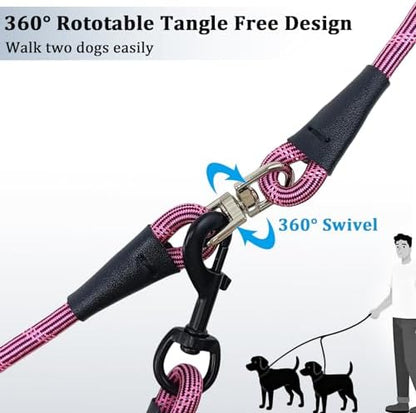 WYuZe 5 FT Double Dog Leash Detachable Rope Dual Leash for Two Dogs - Image 2