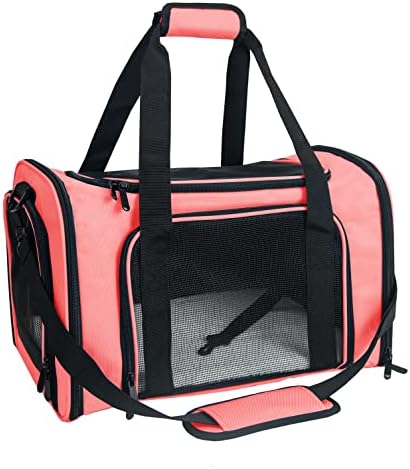 Soft Sided Carrier for Small Medium Cats Dogs,TSA Airline Approved Collapsible Travel Pet Carrier (Medium, Watermelon) by NextFri