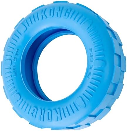KONG Puppy Tires, Natural Rubber Teething Toy, for Small Puppies, Blue - Image 2