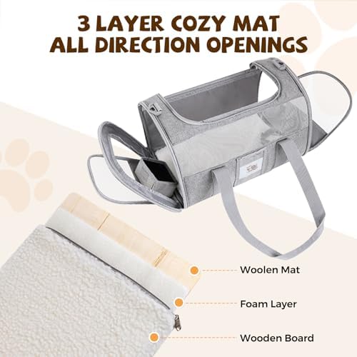 Soft-Sided Cat Carrier,Pet Travel Bag (Up to 16 Lbs) - Image 5
