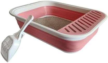 Collapsible Kitten Litter Box Low Entry Small Cat Litter Box XL by chuyouan