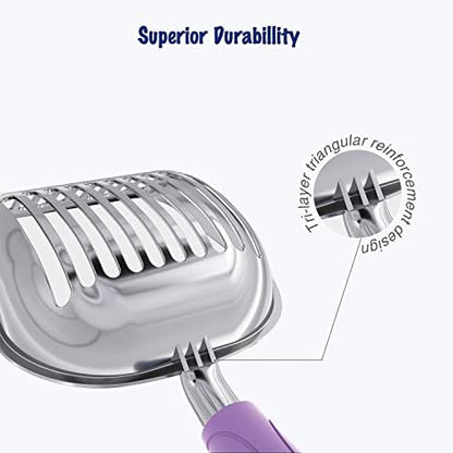 WePet Cat Litter Scoop, Aluminum Alloy Sifter, Kitty Metal Scooper, Deep Shovel, Long Handle, Poop Sifting, Kitten Pooper Lifter, Durable, Heavy Duty, for Litter Box - Image 3