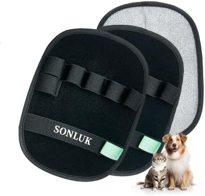 2 Packs 5-Finger Pet Hair Removal Glove,Remover Tool for Dogs Cats by SONLUK