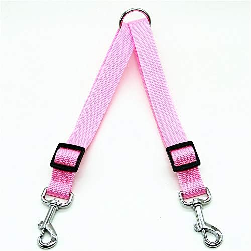 HTKJ No Tangle Dog Leash Coupler, Dual Double Dog Adjustable Splitter Lead for Two Dogs Durable Walker and Trainer Leash 1 X 16-23 Inches - Pink by Shuiniba