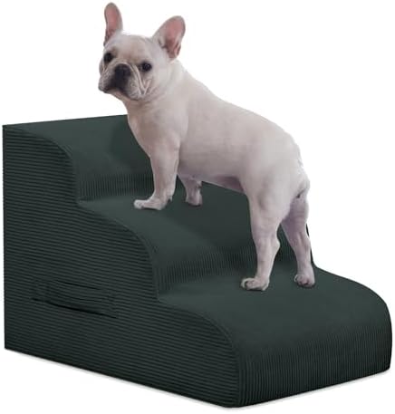 Mesa Lemon 3 Step Dog Stairs Pet Ramp for High Beds, Sofas and Cars by MesaLemon