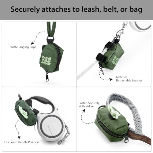 Dog Waste Bag Dispenser, Poop Bag Holders for Leashes, Green - Image 3