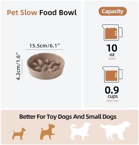 Havniva Ceramic Slow Feeder Dog Bowls, 6.1 in Slow Feeder for Small Breed - Image 2