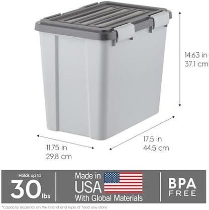 IRIS USA Dog Food Storage Container, Up to 30 lbs, Gray/Dark Gray - Image 3
