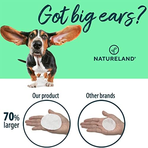 Natureland Dog Ear Wipes, Extra Large Otic Cleaning Pads, 150 Count - Image 2