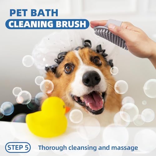 Dog Brush for Shedding,7 PCS Pet Grooming Brush Kit to De-fur & Hair Slicker Deshedding Brushes with Undercoat Rake Comb Bath Brush&Nail Clipper for Grooming Short Long Haired Dogs Cats Blue - Image 6