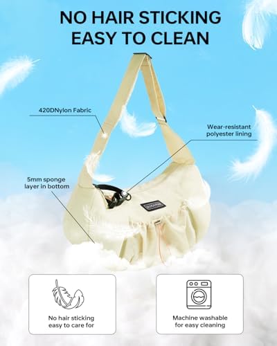 Puppy Sling Carrier for Small Dog 7-15 lbs,(Light Yellow). - Image 7