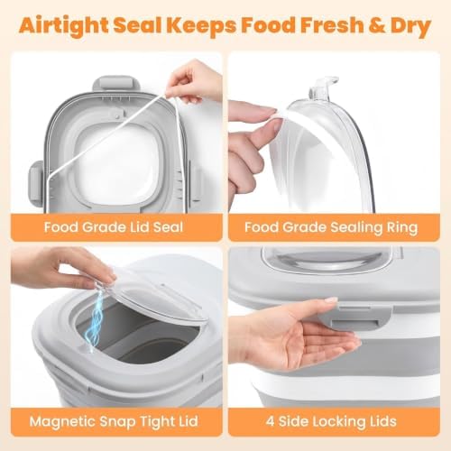 28 Lbs Dog Food Storage Container, Collapsible Cat Food Container - Image 3