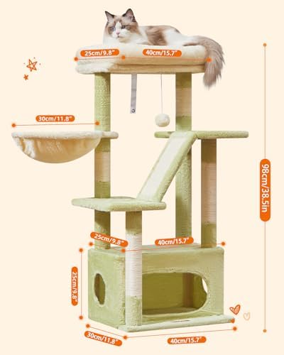Taoqimiao Cat Tree, 38.5In Cat Tower for Indoor Cats, Suitable for Kittens - Image 6