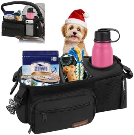 Dog Stroller Bag Fits 14–19" Handles, Pet Stroller Caddy with Cup Holder by GarmentGlide