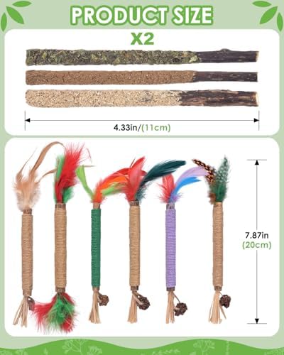 TINDTOP Silvervine Chew Sticks for Cats, 12 Pack Natural Catnip Chew Toys - Image 5