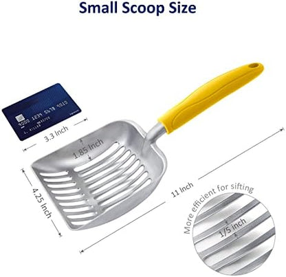 WePet Cat Litter Scoop, Aluminum Alloy Sifter, Kitty Metal Scooper, Deep Shovel, Long Handle, Poop Sifting, Kitten Pooper Lifter, Durable, Heavy Duty, for Litter Box - Image 2