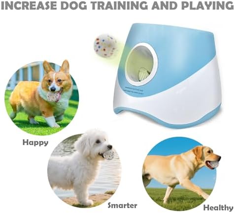 MEKAPLE Automatic Dog Ball Launcher for Small to Medium Dogs, 2.2 Inch ETPU Dog Ball Thrower, 3 Distance Adjustable 19-39 Ft Interactive Dog Toy, Mental Stimulating Puppy Toy with 4 ETPU Balls (Blue) - Image 2
