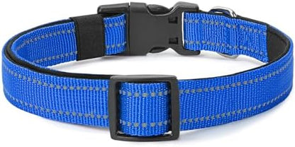 Reflective Dog Collar, Adjustable Nylon for Large Dogs,Blue - Image 6