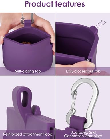 1 Cup Silicone Dog Training Treat Pouch(Purple) - Image 5